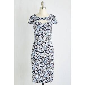 ModCloth Blue Navy Floral Shift Dress Women's XL
